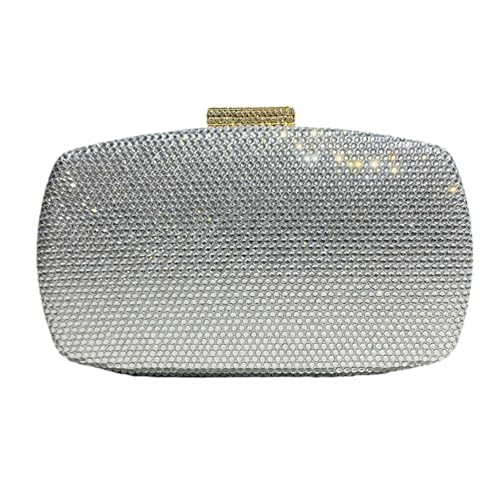 Meiliyizu Abendtasche mit Strasssteinen für Damen, formell, Party, Kristall, Hochzeit, Cocktail, Handtasche mit Kette, dunkelviolett, app. 19.5x4.5x10cm/7.68x1.77x3.94in