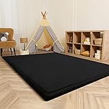 Paco Home Teppich Kinderzimmer Kinderteppich Baby Spielteppich Krabbeldecke Krabbelmatte Weich rutschfest Jungen Mädchen Deko, Grösse:120x160 cm, Farbe:Schwarz