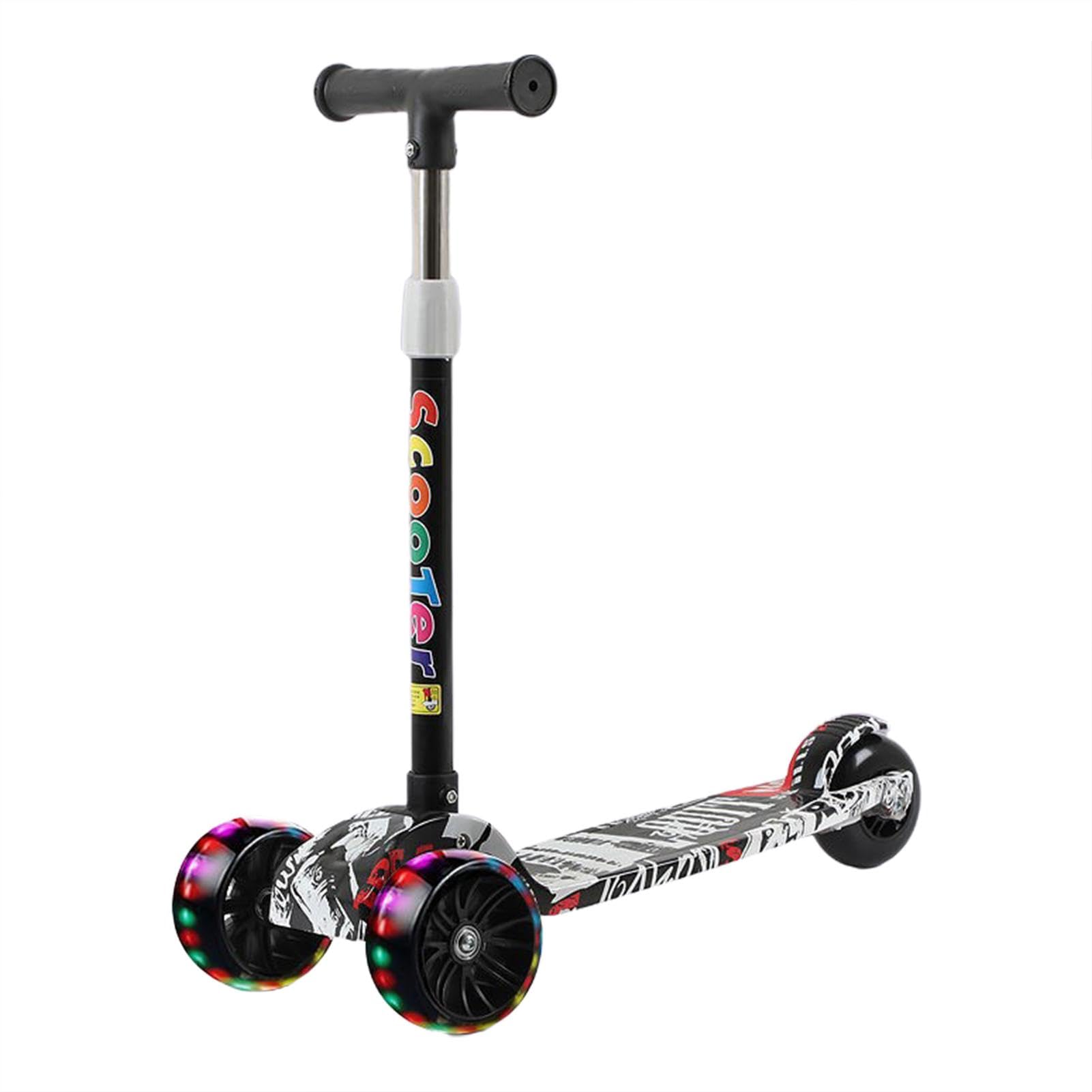 Faltbarer Roller für Kinder - 3-Rad-Roller für Kinder | Roller mit verstellbarer Griffhöhe | Faltbarer Kinderroller für und Mädchen