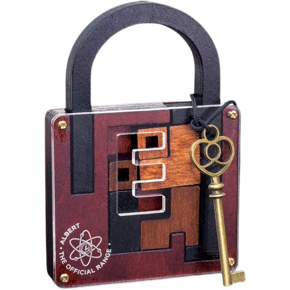 Lahdrhab High Difficulty Level IQ Lock Puzzle Classic Wooden Brainteaser Puzzles Game for Adults