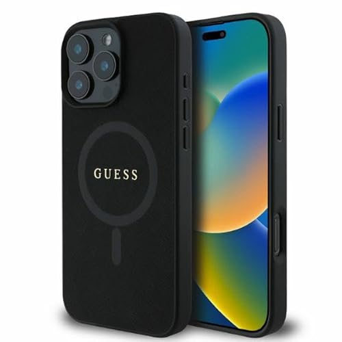 CG Mobile Guess GUHMP16XPSAHMCK Hülle für iPhone 16 Pro Max 6.9" Schwarz hardcase Saffiano Classic Logo