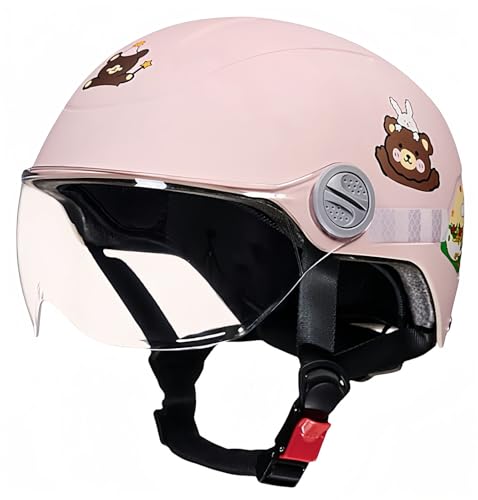 Cartoon-Helm Für Süßes Motorrad, Leichter Halbhelm Mit ECE-Zertifikat Für Jungen Und Mädchen Im Alter Von 3–15 Jahren D,46-54CM