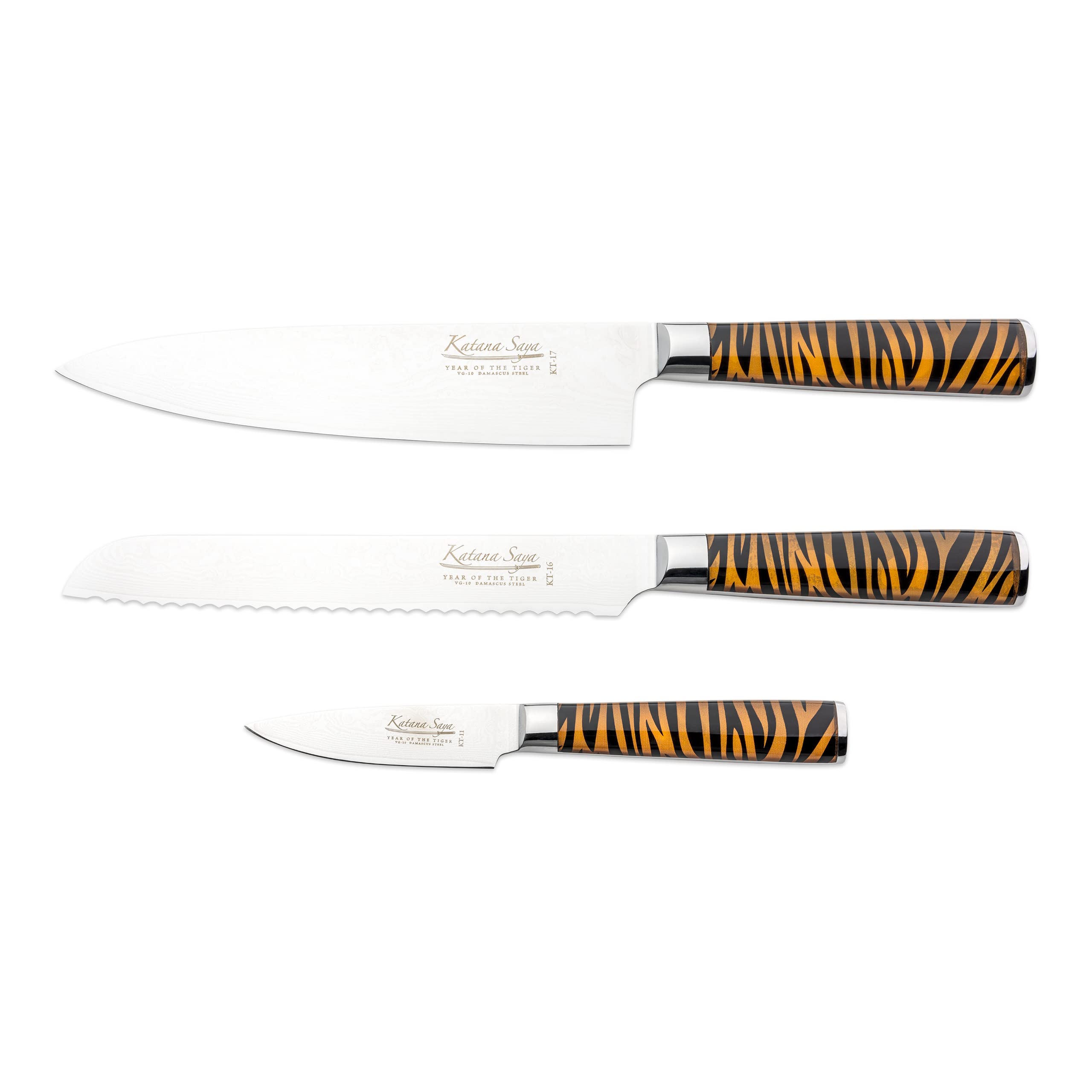 Katana Saya Katana Tiger KT-3167 3-teiliges Steakmesser-Set