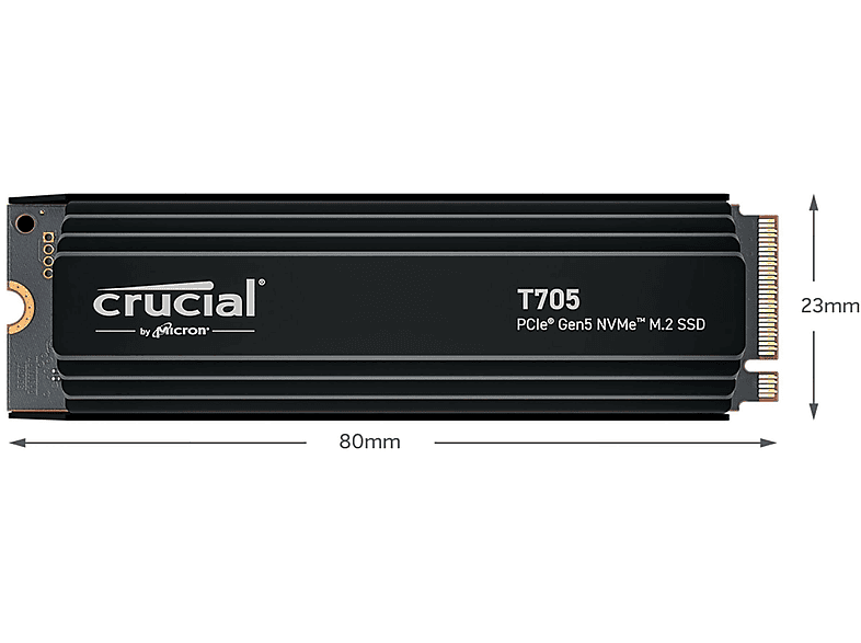 CRUCIAL T705 PCIe Gen5 NVMe Festplatte mit Heatsink, 4 TB SSD M.2, intern 2