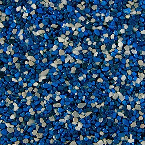 Terralith Buntsteinputz 15kg in blau-weiß, Sockelputz für Innen und Außen mit Reinacrylat Bindemittel aus Naturstein, 1-2mm Körnung (T11)