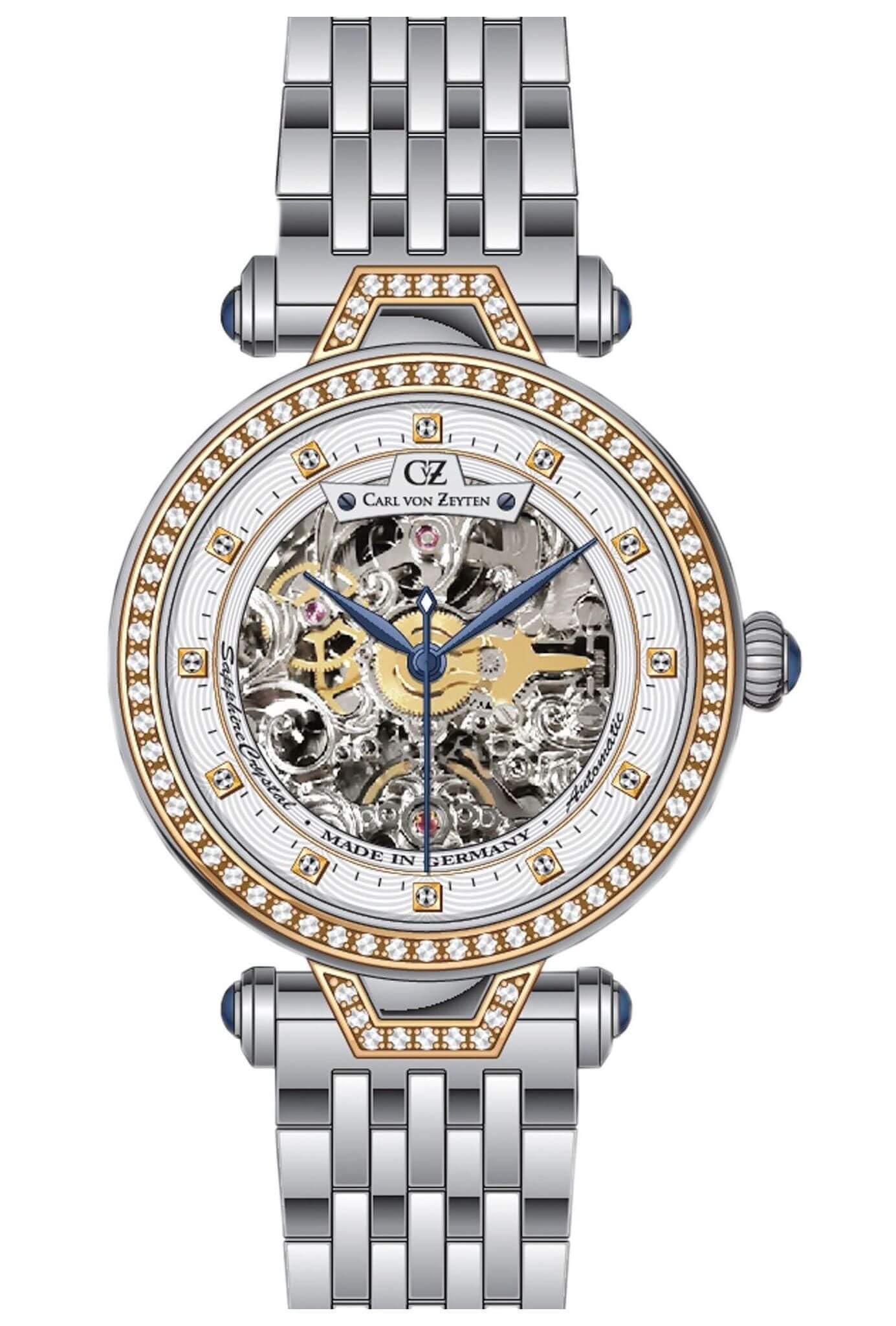 Carl von Zeyten Damen Uhr CVZ0071RWHM Gütenbach Automatik Swarovski Kristalle