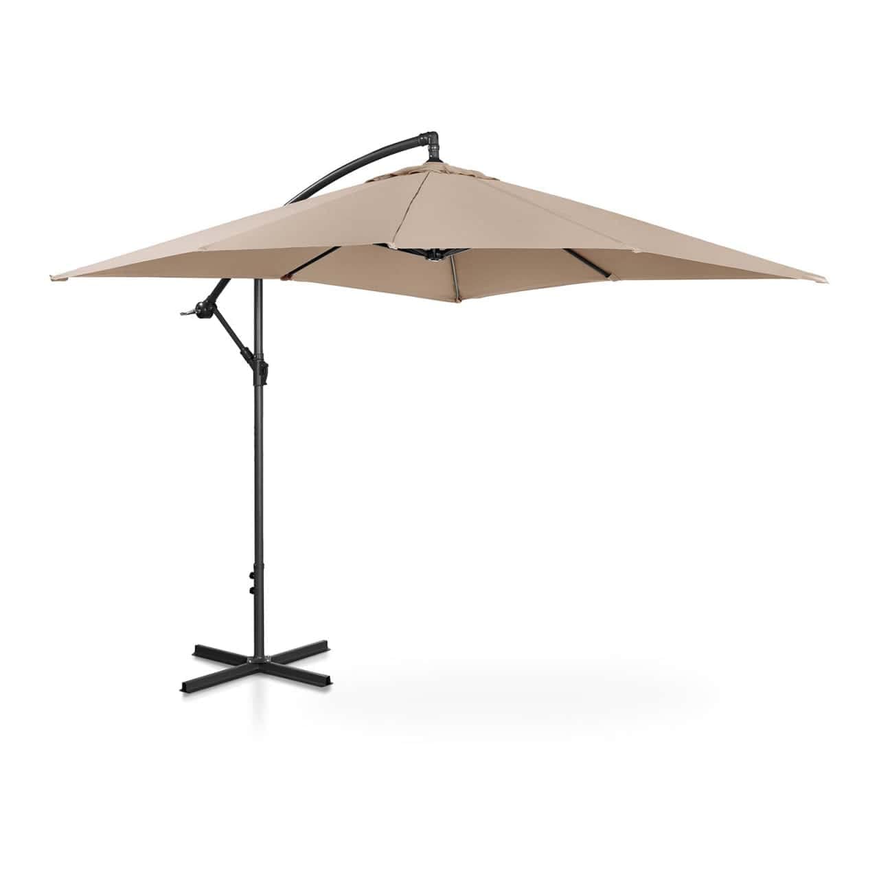 Uniprodo UNI-UMBRELLA-SQ250CR-N | Ampelschirm | Sonnenschirm | Cremefarben | viereckig 250 x 250 cm | neigbar | Gartenschirm | Terrassenschirm | Sonnenschutz für Balkon, Terrasse & Garten