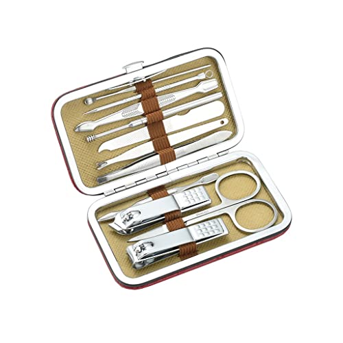 BONAD Zehennagelknipser Erwachsene Nagel Clippers Set Nagel Clippers Pediküre Kit Nagelfeile Nagel Clippers Maniküre Schönheit Kit mit tragbarem Ledertasche Nagelknipser-Set (Color : D-11-piece Set)