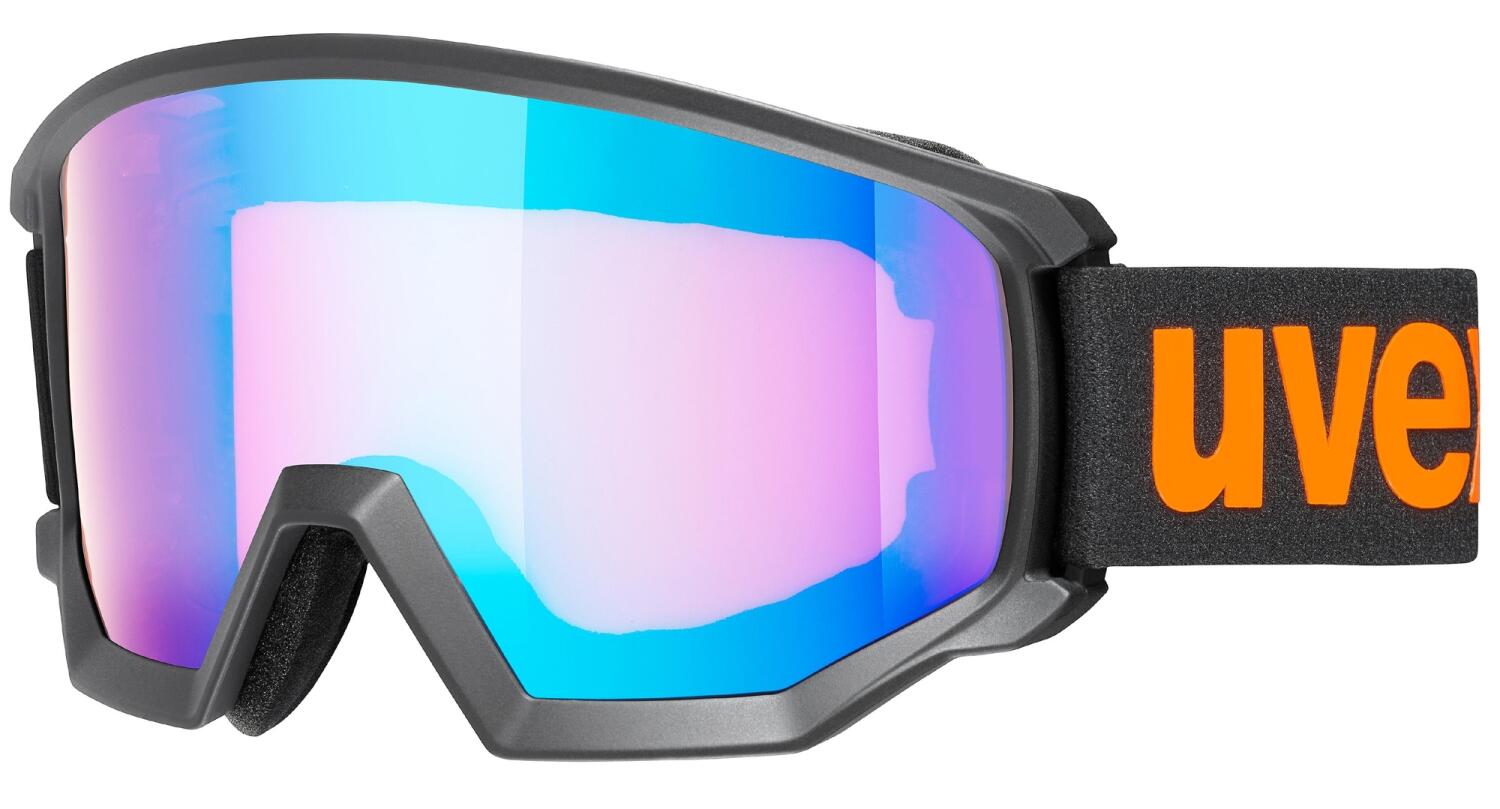 uvex Athletic CV Skibrille Brillentr&auml;ger (2230 black matt, mirror blue/colorvision orange (S2))