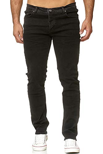 Reslad Jeans Herren Designer Slim Fit Basic Style Stretch Denim Jeanshose Männer Jeans Herren-Hose RS-2092 Schwarz W30 / L34