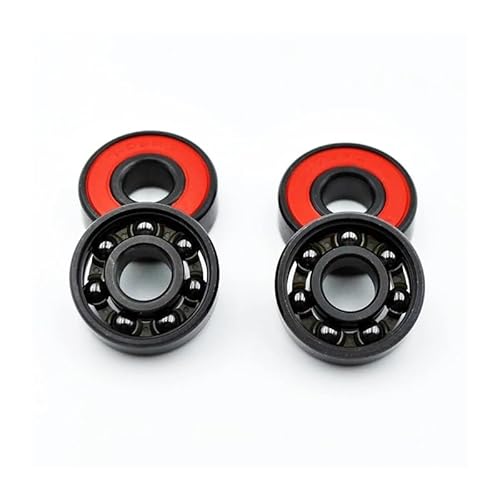 4pcs 608 2RS Hybrid Black Ceramic Ball Bearing 8 * 22 * 7mm ABEC-11 High Speed Roller Skate Skateboard Wheel Miniature Bearings NWPNLXEA