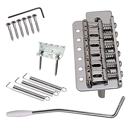 Gold 6-String-Flachsattel-Tremolo-Bridge-System Für E-Gitarre Tune-o-matic Steg (Color : Silver)