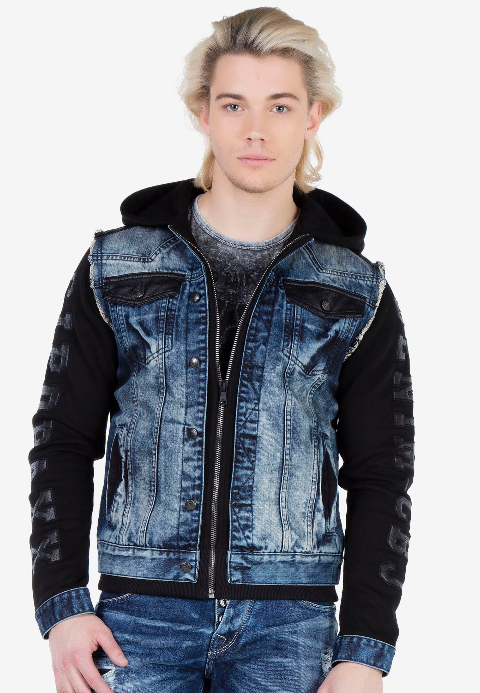 Cipo & Baxx Sweatjacke, im coolen Jeans-Look