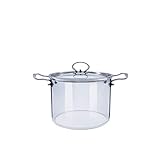 ABHOME Glastopf mit Deckel Transparent Glas Kochtopf - 2,3l 3,5 l oder 5 l beheizbarer klarer Suppentopf Glas-Kochtopf mit Deckel für Suppensalat Instant-Nudel-Babynahrung (2.3 L)