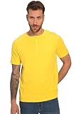 JP 1880 Herren Henley Basic 1 T Shirt, Königsgelb, 4XL EU