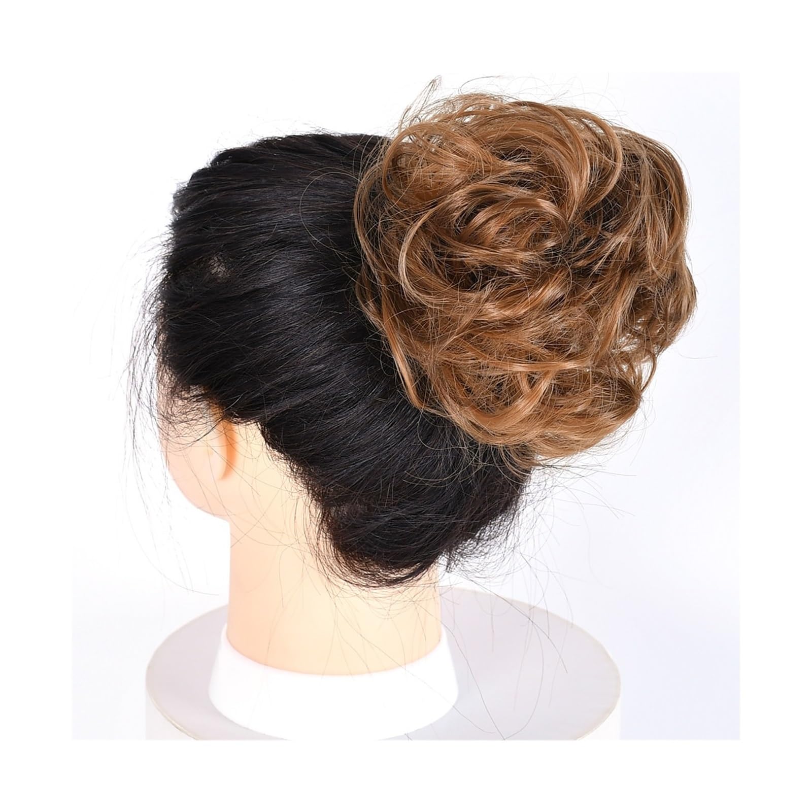 Haarteile Haarknoten Lockiger, unordentlicher Haarknoten, Chignon, Donut, Haarpolster, elastisches Haar, synthetisches Haarteil for Frauen Brötchen Haare(6AH27)