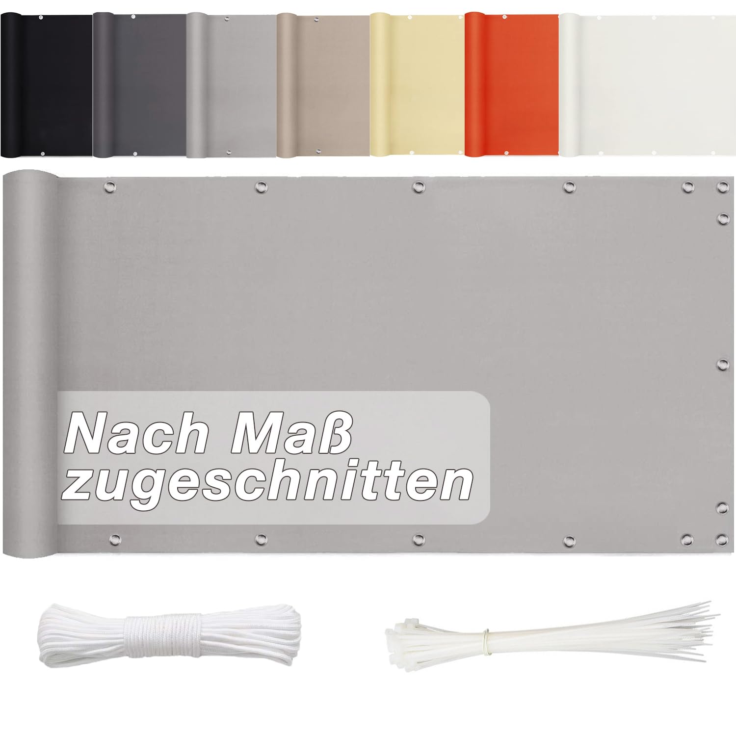 Aiyaoo Balkon Sichtschutz Balkonabdeckung 85cm x 950cm- Balkonumspannung Sichtschutz WitterungsbestäNdig Und Wasserabweisend, Robuste Blend, für den Gartenzaun oder Balkon - Grau