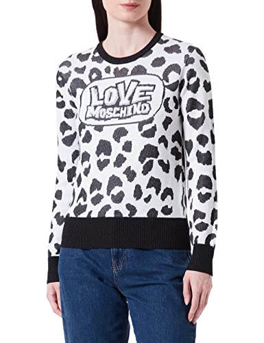 Love Moschino Damen 'Regular Fit Long-sleeved pullover, Red Black, 46 EU