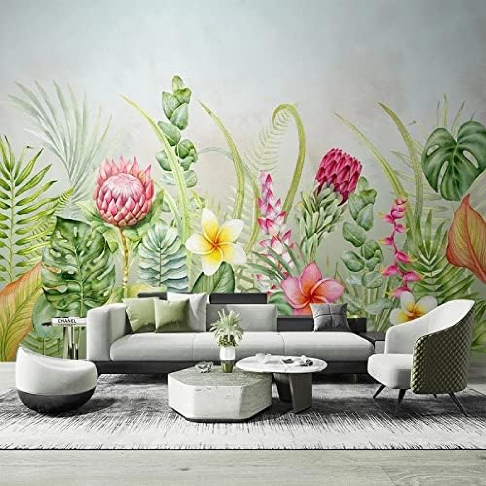 XLMING Handgemalte Botanische Aquarellblume 3D Tapete Home Dekoration Wohnzimmer Sofa Schlafzimmer Tv Hintergrund Wand-200cm×140cm