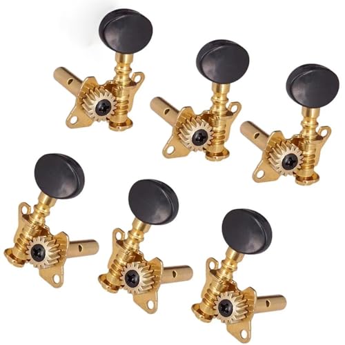 Strings Tuning Pegs Mechaniken Für Gitarre Klassisches Gitarrenteil, offenes Zahnrad, schwarzer Knopf, Stimmgerät, Stimmwirbel, Ersatz