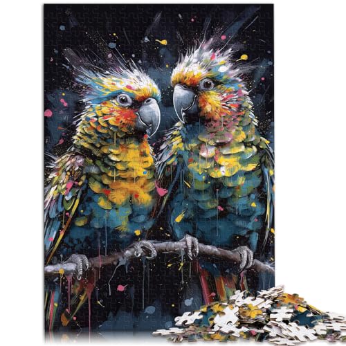 Puzzles Nymphensittiche malen Puzzles für Erwachsene 1000-teiliges Holzpuzzle Spielzeug Puzzles Lernspiele Stressabbau Puzzles 1000 Teile (50x75cm)