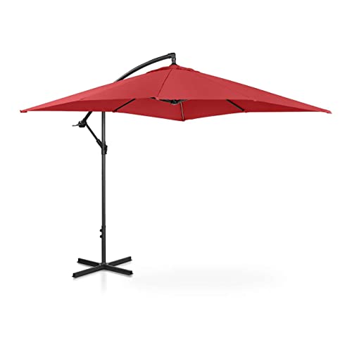 Uniprodo UNI-UMBRELLA-SQ250BO-N | Sonnenschirm | Ampelschirm | Bordeaux viereckig 250 x 250 cm neigbar | Gartenschirm | Terrassenschirm | Sonnenschutz für Balkon, Terrasse & Garten