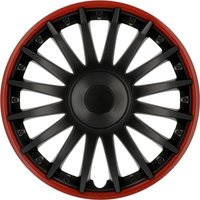 Radzierblenden-Set "Almeria" in sportlicher Alufelgen-Optik schwarz/rot, 4-teilig, 38,10 cm ( 15 Zoll ) 4er Set
