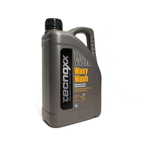 Tecnoxx – Waxy Wash Shampoo superkonzentriert mit Carnaubawachs für Reiningung und Glanz von Fahrzeugen, Motorrädern und Fahrrädern 5-Liter-Behälter