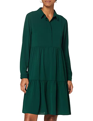 JdY Damen JDYPIPER L/S Shirt Dress WVN NOOS Lässiges Kleid, Dunkelgrün, 36