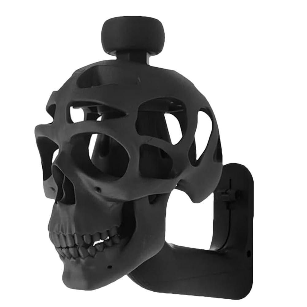 Begchy 3D-Totenkopf-Helmständer, Wandhalterung, Schutzhelmständer, Dekorativer, Eleganter Wandständer, Multifunktionaler Schutzhelmhalter für Handschuhe, Tasche