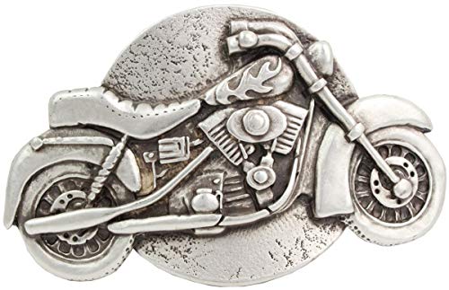 BELTINGER Gürtelschnalle Motorrad 4,0 cm | Buckle Wechselschließe Gürtelschließe 40mm Massiv | Wechselgürtel bis 4cm | Altsilber