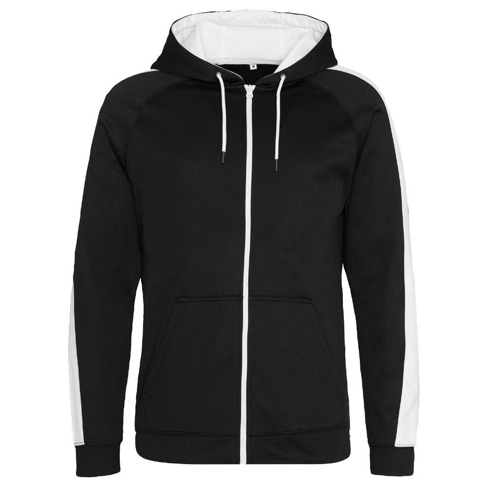 Just Hoods - Trainingsjacke mit Kapuze/Jet Black/Arctic White, M