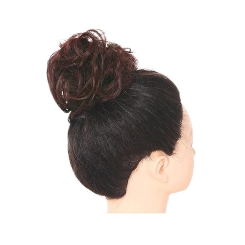 Haarteil Synthetischer unordentlicher Haarknoten, Chignon, Haargummis, gefälschtes Haarband, Zopf, elastischer Haarteilschwanz for Frauen, synthetischer Wickel, lockiger Pferdeschwanz Haarverlängerung