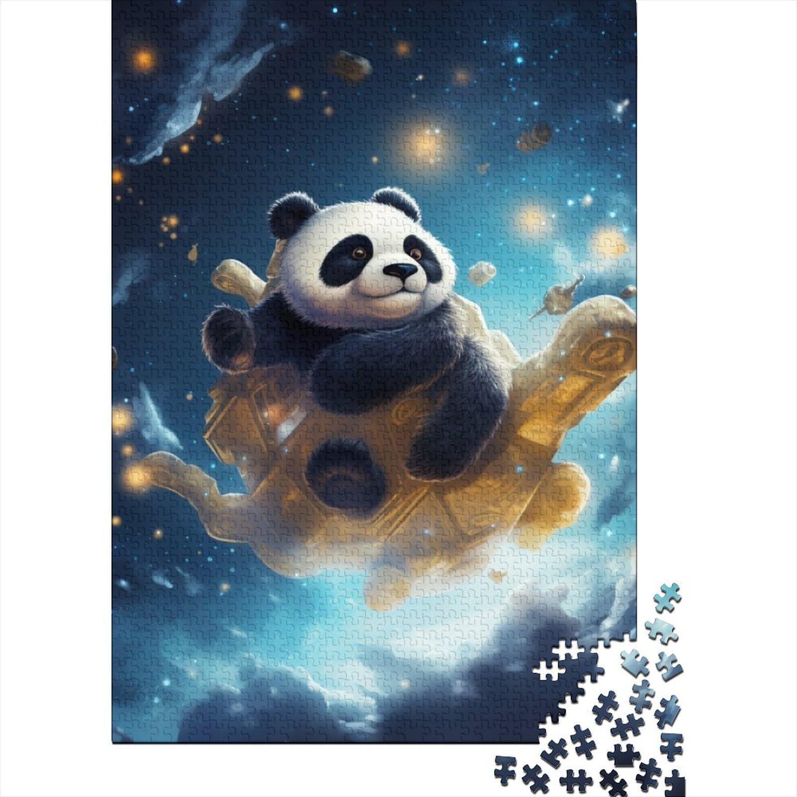 Galaxy Panda Holzpuzzle für Erwachsene und Jugendliche von Adult Jigsaw Puzzles 1000 Teile Holzpuzzle für Erwachsene und Jugendliche 29,53x19,69 Zoll