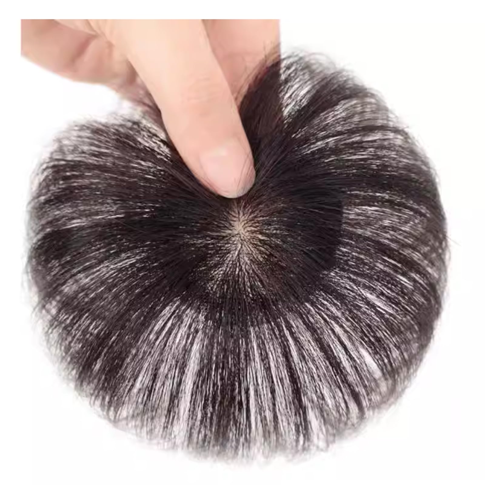 Elegant 1 Stück, Kopfhaar-Ersatzstücke für Frauen, leichte Perückenstücke für dünner werdendes Haar, 15 cm, Schwarz/Braun Natürlich und echt