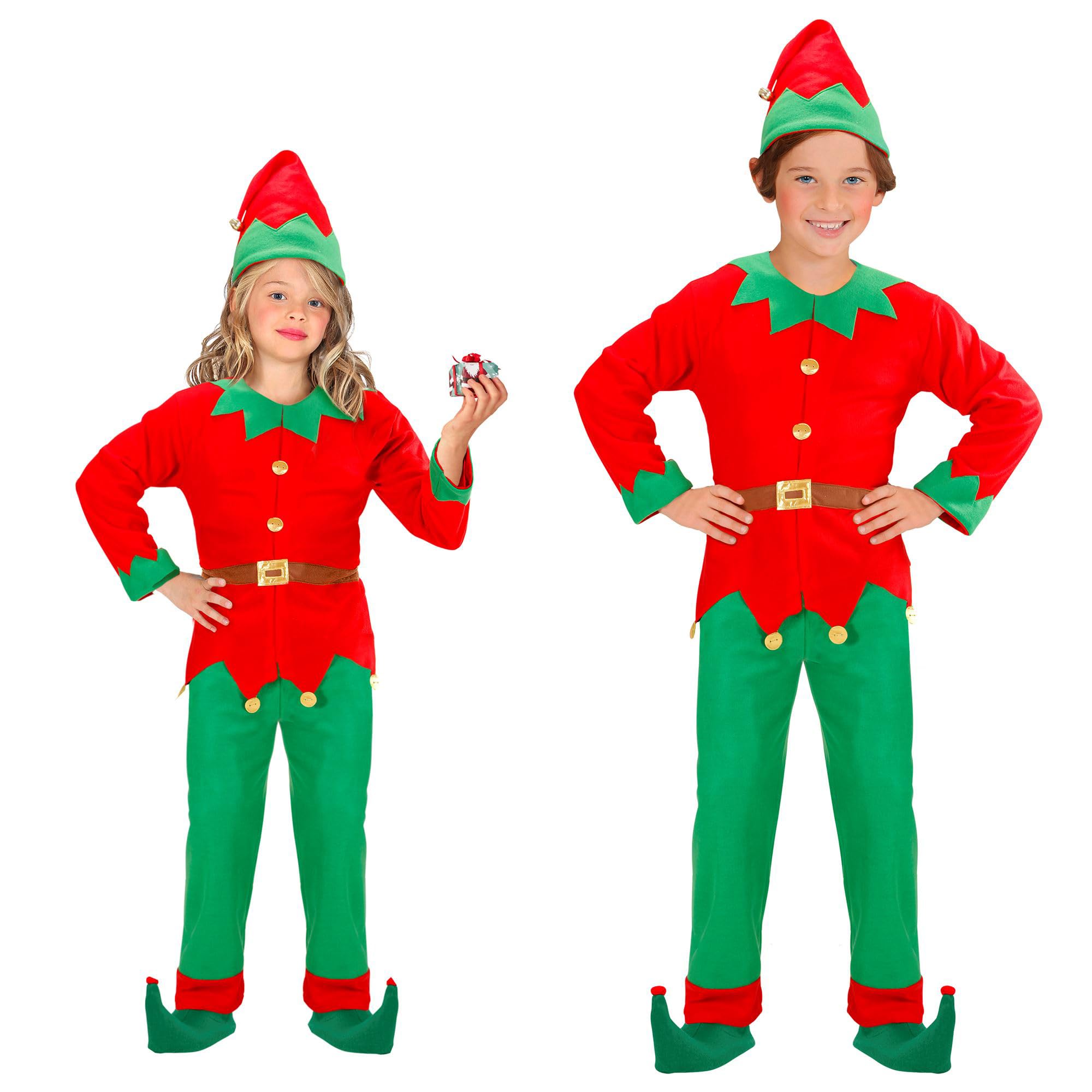 W WIDMANN MILANO Party Fashion - Kinderkostüm Elf, Santas kleiner Helfer, Kobold, Wichtel, Weihnachtskostüm