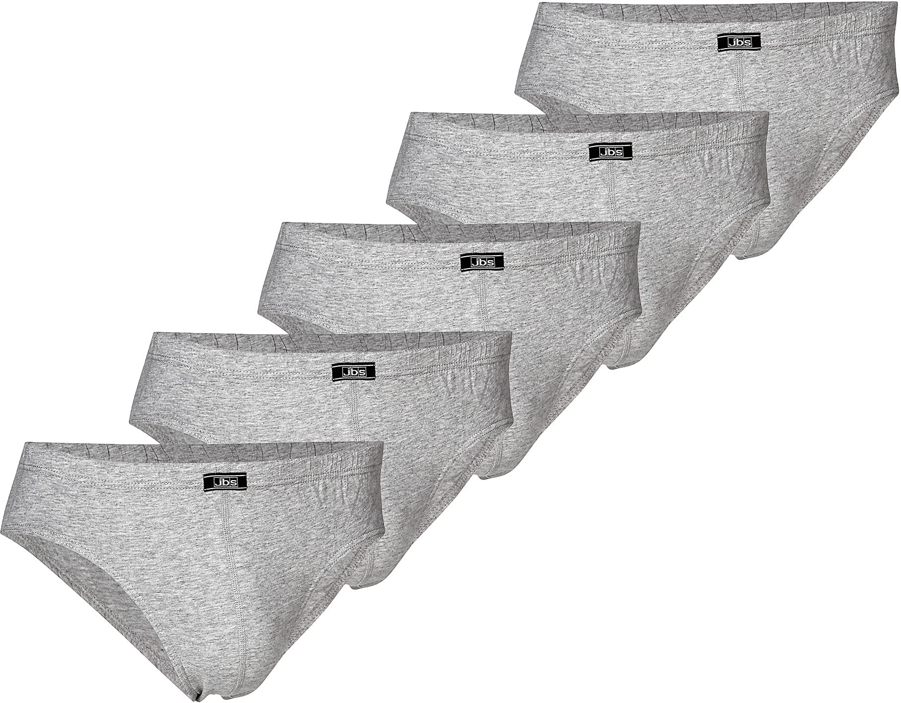 jbs Mini Slips für Herren, Unterhosen für Männer im Set aus ökologischer Baumwolle, Slip im 5er-Pack, grau, L