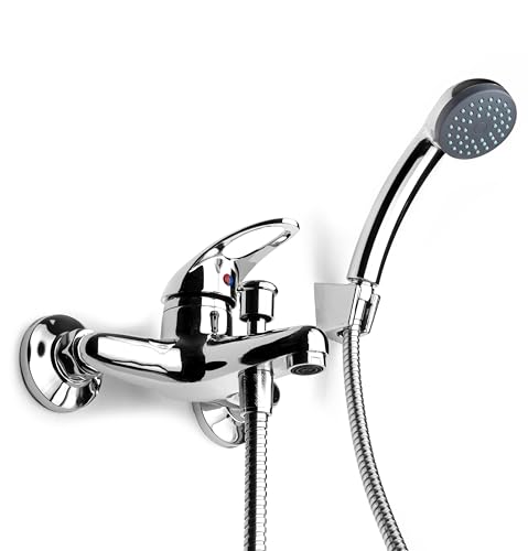 Badewannenarmatur mit Handbrause (Brauseschlauch) Wannen Armatur Einhebelmischer mit Handbrause Badarmatur Küchenarmatur Waschbeckenrmatur Badewanne Badezimmerarmatur Wasserhahn