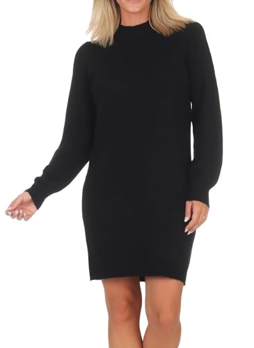 JDY Damen JDYrue L/S High Neck Dress Knt Noos Kleid, Black, XL