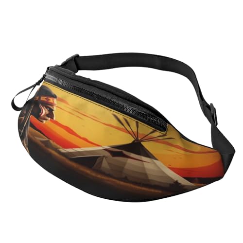 Rainbow Striped Fanny Pack-Lightweight Waist Bag for Travel and Daily Use, Indianer-Stämme, Einheitsgröße