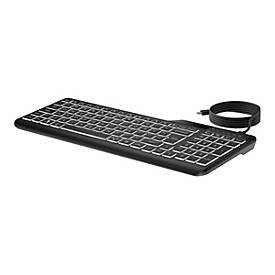 HP 400 - Tastatur - Multi-Device, kompakt, 2-Zonen-Layout, geringer Tastenhub, 12 programmierbare Tasten - hinterleuchtet - USB - QWERTZ