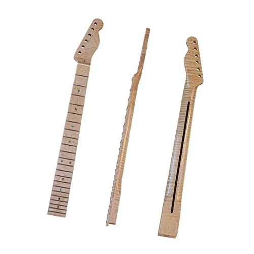 Hochglanz-E-Gitarrenhals Für TL-Hals, Kanadisches Flammenahornholz, 22 Bünde, 5,6 Cm Breit Gitarre Hals Ersatz (Color : Model1)