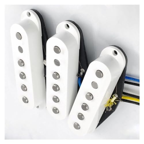 WEISSE Single Coil E-Gitarren-Tonabnehmer, Gitarren-Tonabnehmer-Teile-Set, Kunststoffspule Single-Coil-Tonabnehmer