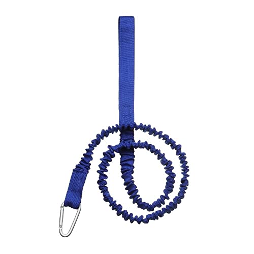 BFVAKBKYT Kajak Paddel Leine, 1 stück Verstellbare Leine Mit Sicherheitshaken Angelrute Spule Lanyard Seil Krawatte Ruderboot Zubehör Dehnbar Coiled Lanyard Gurt(Blue)