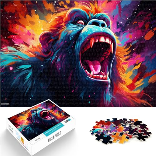 Puzzle-Geschenk Fantasiefarbener Sternenhimmel Orang-Utan 1000-Teile-Puzzle für Erwachsene vollständig ineinander greifenden und zufällig geformten Teilen 1000 Teile (50 x 75 cm)