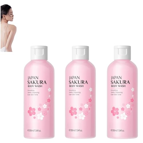 Neues japanisches Sakura-Duschgel, Sakura-Reinigungsduschgel, Sakura-Whitening-Hautpflege-Duschgel, lindert Trockenheit und Rauheit, spendet Feuchtigkeit und pflegt