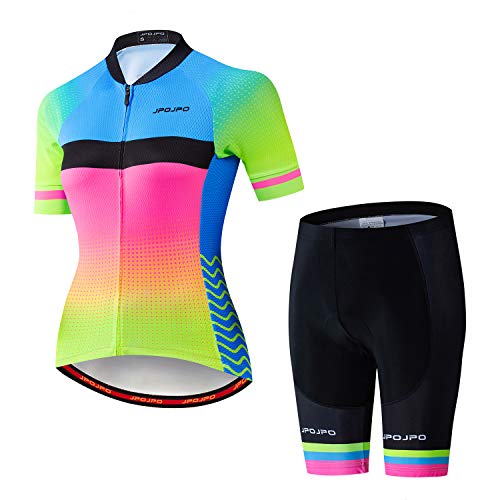 Radtrikot-Set für Damen, Sommer, kurzärmelig, Fahrradtrikots, Oberteil, Fahrradbekleidung, Jp2018, M