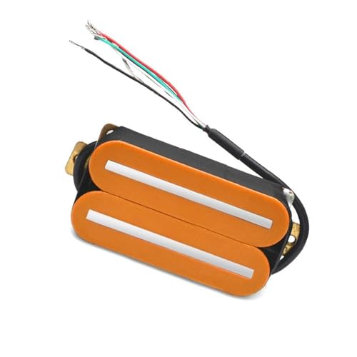 E-Gitarre Humbucker Pickup Keramik 4-Drähte Gitarrenteile Mit 57mm Stahlstange Multi Color e gitarren tonabnehmer (Color : Orange-Sliver)