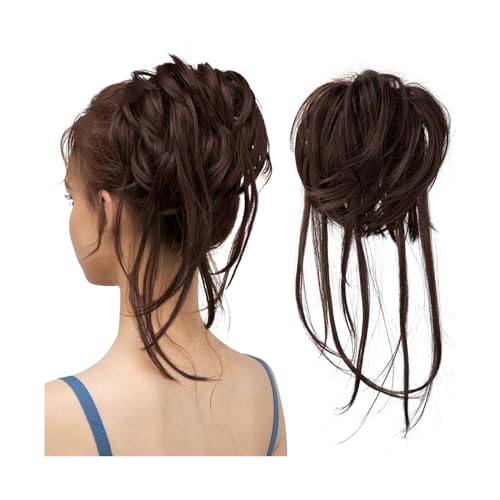 Haarteile Haarknoten Tägliches synthetisches elastisches lockiges unordentliches Brötchen Haarteile Scrunchie Schwarz Blond Braun Natürliches Kunsthaar Chignon Band Hochsteckfrisur Donut Brötchen Haar