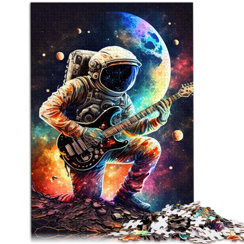 Puzzle für Astronauten, die Gitarre Spielen, Puzzle für Erwachsene, 1000 Teile, Holzpuzzle zum Stressabbau, Urlaub zu Hause, Zeit totschlagen, 1000 Teile (50 x 75 cm)